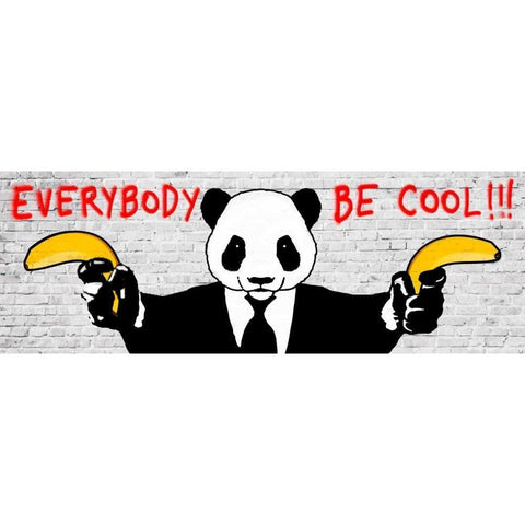 Everybody Be Cool!!! White Modern Wood Framed Art Print by Masterfunk Collective