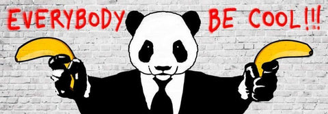 Everybody Be Cool!!! White Modern Wood Framed Art Print with Double Matting by Masterfunk Collective