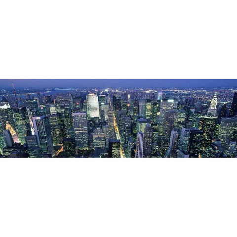 Fifth avenue and Midtown Manhattan, NYC (detail) White Modern Wood Framed Art Print by Setboun, Michel