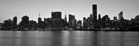 Midtown Manhattan skyline, NYC Black Ornate Wood Framed Art Print with Double Matting by Setboun, Michel