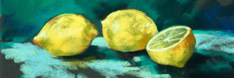 Lemons White Modern Wood Framed Art Print with Double Matting by Whatmore, Nel