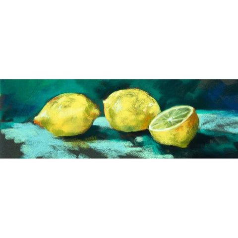 Lemons Black Modern Wood Framed Art Print with Double Matting by Whatmore, Nel