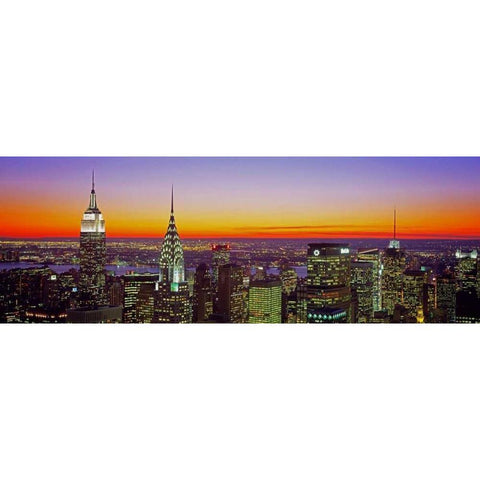 Midtown Manhattan at Sunset NYC White Modern Wood Framed Art Print by Berenholtz, Richard