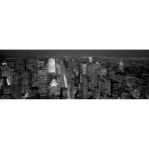 Midtown Manhattan at Night Black Modern Wood Framed Art Print by Berenholtz, Richard
