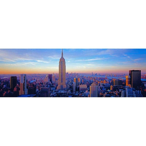 Midtown Manhattan Black Modern Wood Framed Art Print with Double Matting by Berenholtz, Richard