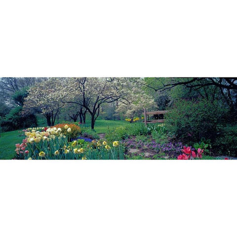 Country garden Old Westbury Gardens Long Island Black Modern Wood Framed Art Print with Double Matting by Berenholtz, Richard