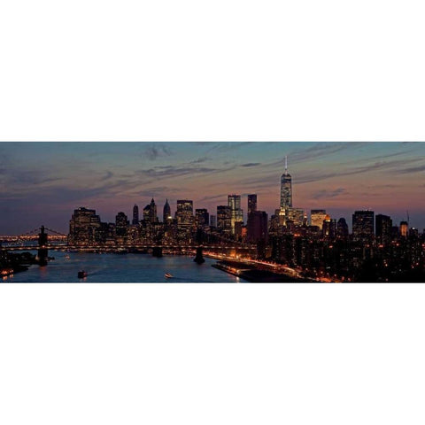 Lower Manhattan at dusk Black Modern Wood Framed Art Print by Berenholtz, Richard