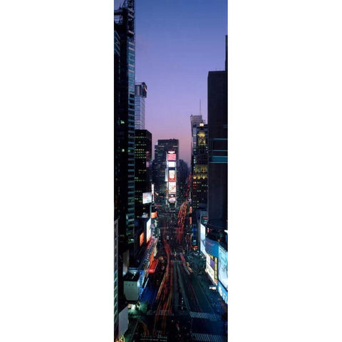 Times Square at night White Modern Wood Framed Art Print by Berenholtz, Richard