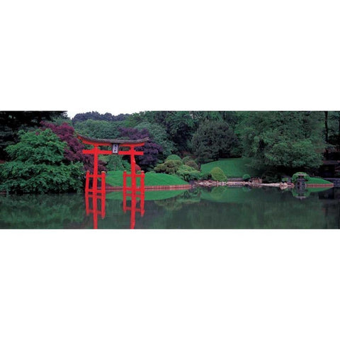 Japanese Garden Black Modern Wood Framed Art Print by Berenholtz, Richard
