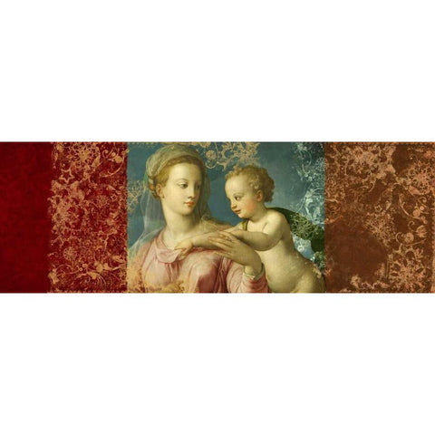 Holy Virgin-after Bronzino White Modern Wood Framed Art Print by Roux, Simon