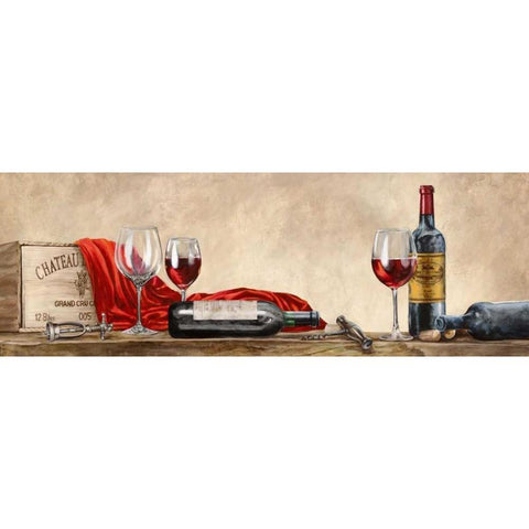 Grand Cru Wines White Modern Wood Framed Art Print by Ferrari, Sandro