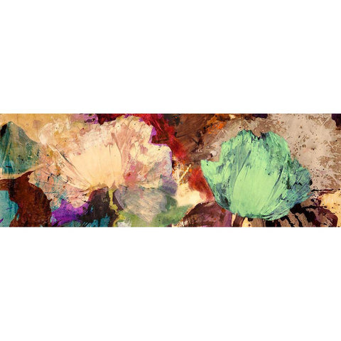Floating Flowers II Black Modern Wood Framed Art Print with Double Matting by Stone, Jim