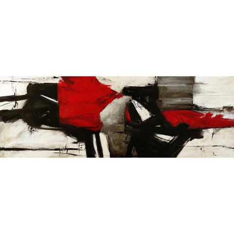 Red Profile Black Modern Wood Framed Art Print by Stone, Jim