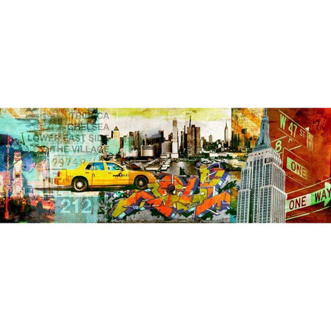 212 NYC White Modern Wood Framed Art Print by Farrell, Terry