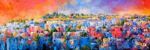 Jodhpur la citta blu Black Ornate Wood Framed Art Print with Double Matting by Marzari, Tebo