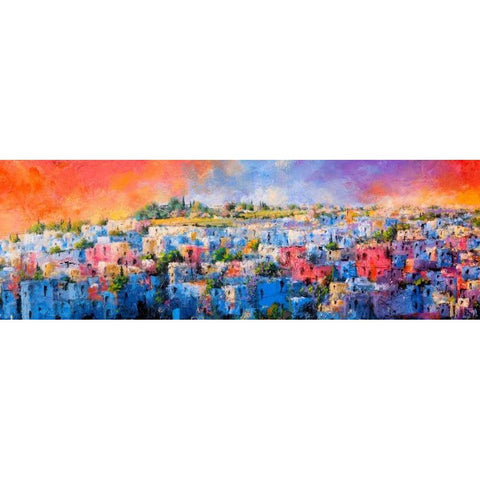 Jodhpur la citta blu Gold Ornate Wood Framed Art Print with Double Matting by Marzari, Tebo