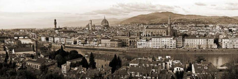 Panoramic view of Florence White Modern Wood Framed Art Print with Double Matting by Ratsenskiy, Vadim