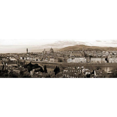 Panoramic view of Florence Black Modern Wood Framed Art Print with Double Matting by Ratsenskiy, Vadim