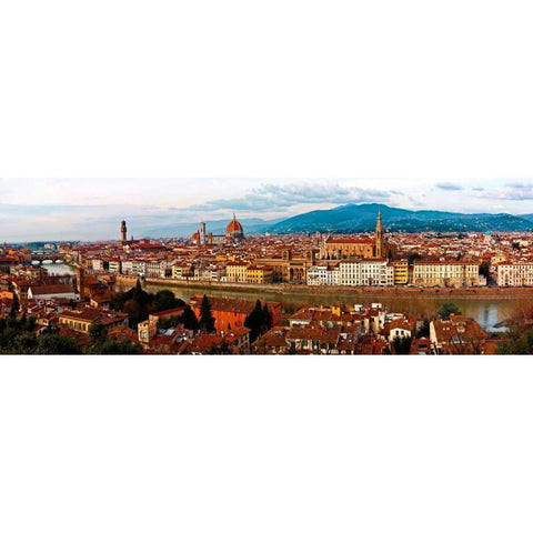 Panoramic view of Florence Black Modern Wood Framed Art Print with Double Matting by Ratsenskiy, Vadim