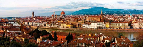 Panoramic view of Florence White Modern Wood Framed Art Print with Double Matting by Ratsenskiy, Vadim