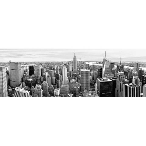 Midtown Manhattan, NYC Black Modern Wood Framed Art Print with Double Matting by Ratsenskiy, Vadim