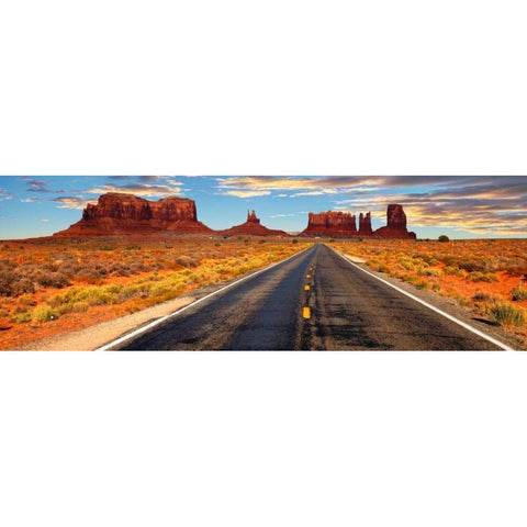 Road to Monument Valley, Arizona Gold Ornate Wood Framed Art Print with Double Matting by Ratsenskiy, Vadim