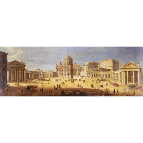 Piazza San Pietro Rome White Modern Wood Framed Art Print by van Wittel, Gaspar