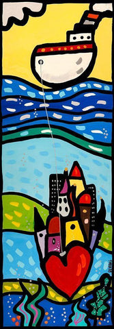 Amori sommersi I White Modern Wood Framed Art Print with Double Matting by Wallas