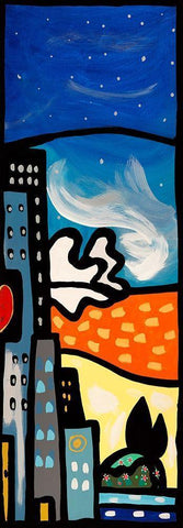 Quando soffia il vento III White Modern Wood Framed Art Print with Double Matting by Wallas