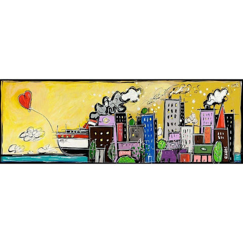Amarcord Black Modern Wood Framed Art Print with Double Matting by Wallas