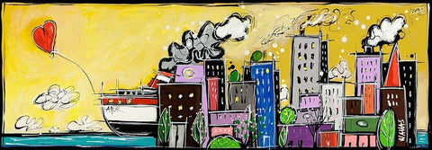 Amarcord White Modern Wood Framed Art Print with Double Matting by Wallas