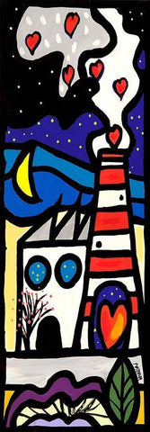 Fabbricare amore 2 White Modern Wood Framed Art Print with Double Matting by Wallas