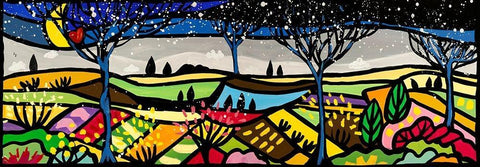 Dolci colline mie White Modern Wood Framed Art Print with Double Matting by Wallas