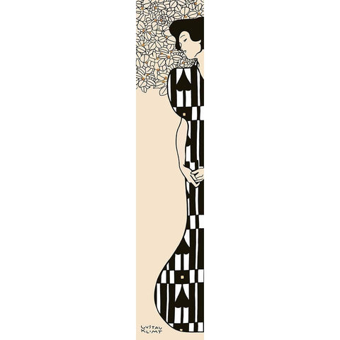 Woman and Tree II White Modern Wood Framed Art Print by Gustav, Klimt