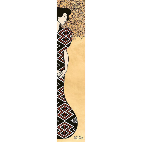 Woman and Tree I (Gold) White Modern Wood Framed Art Print by Gustav, Klimt