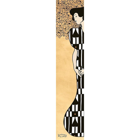 Woman and Tree II (Gold) Gold Ornate Wood Framed Art Print with Double Matting by Gustav, Klimt