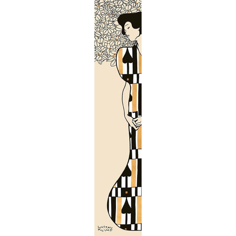 Woman and Tree II (Neutral) White Modern Wood Framed Art Print by Gustav, Klimt