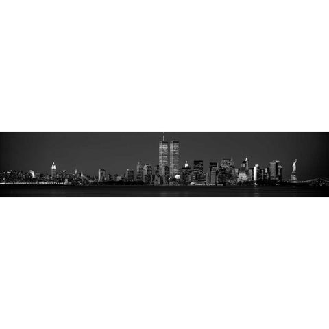 Manhattan Skyline 2001 Black Modern Wood Framed Art Print by Berenholtz, Richard