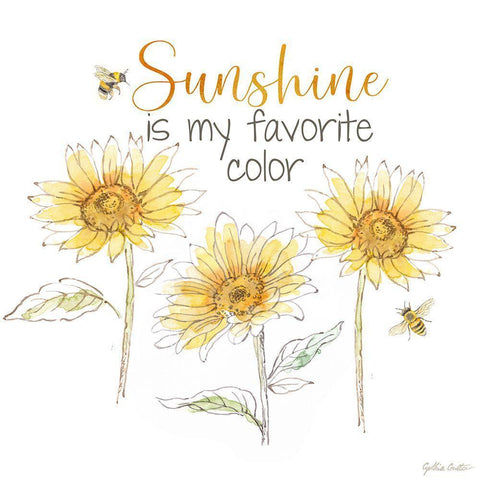 Be My Sunshine VI White Modern Wood Framed Art Print with Double Matting by Coulter, Cynthia