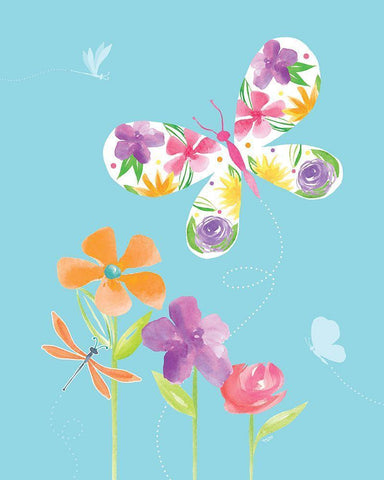 Dreams Take Flight on Blue VII Black Ornate Wood Framed Art Print with Double Matting by Reed, Tara