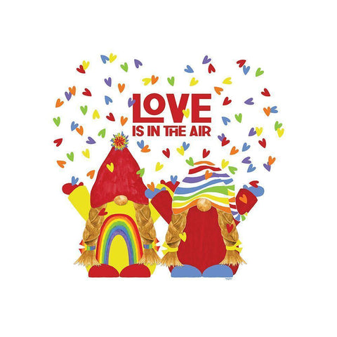 Pride Gnomes II couple Black Modern Wood Framed Art Print with Double Matting by Reed, Tara