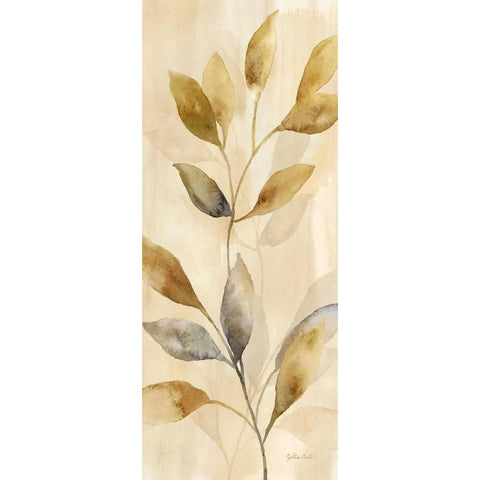 Majestic Leaves Panel I Gold Ornate Wood Framed Art Print with Double Matting by Coulter, Cynthia