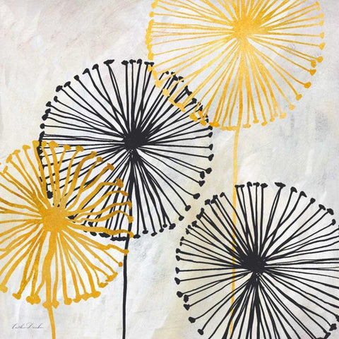 Dandelion Design I White Modern Wood Framed Art Print with Double Matting by Dundon, Caitlin