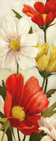 Spice Floral Panel I White Modern Wood Framed Art Print with Double Matting by Milan, Vittorio
