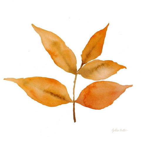 Modern Leaf Study on White I White Modern Wood Framed Art Print with Double Matting by Coulter, Cynthia