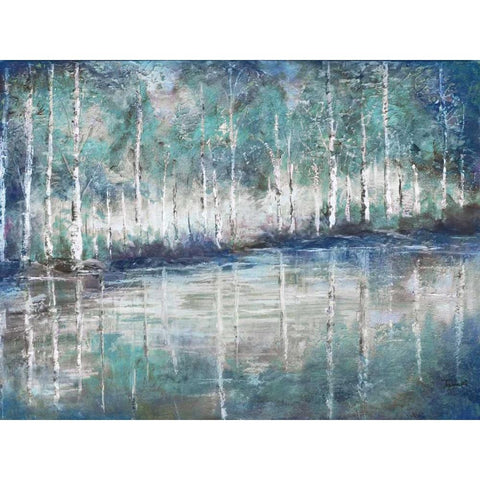 Aspen Pond Black Modern Wood Framed Art Print with Double Matting by Tre Sorelle Studios