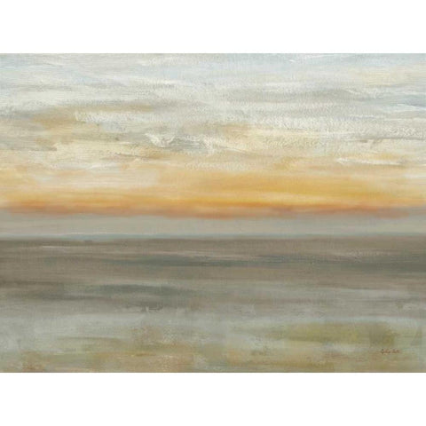 Grey Horizon Black Modern Wood Framed Art Print with Double Matting by Coulter, Cynthia