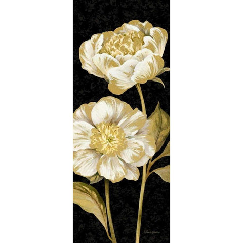 Touch of Gold on black Panel II Black Modern Wood Framed Art Print by Gladding, Pamela