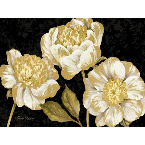 Touch of Gold Landscape on Black Black Modern Wood Framed Art Print by Gladding, Pamela