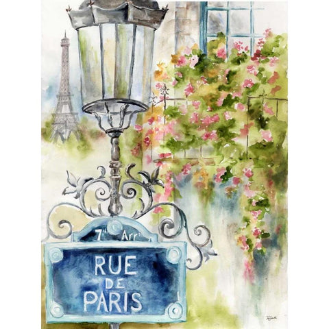 Rue de Paris Gold Ornate Wood Framed Art Print with Double Matting by Tre Sorelle Studios